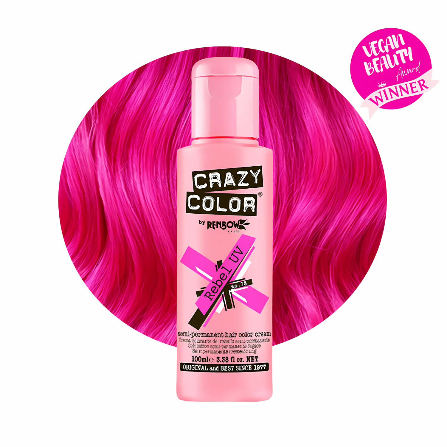 Crazy Color Semi Permanent Hair Dye - Rebel UV Neon Pink Number 78 100ml | Merthyr Tydfil | Why Not Shop Online