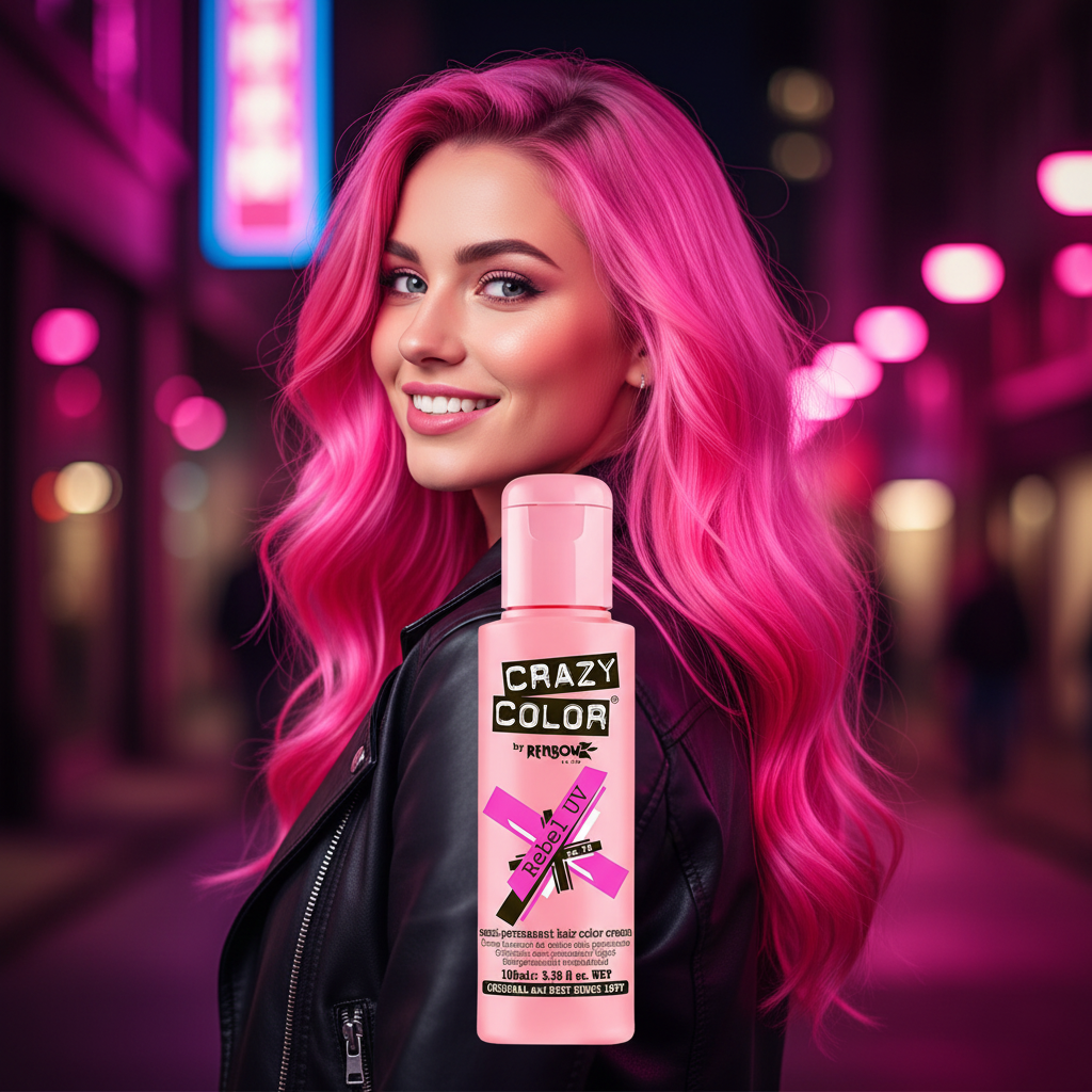 Crazy Color Semi Permanent Hair Dye - Rebel Uv Neon Pink Number 78 100Ml | Merthyr Tydfil | Why Not Shop Online