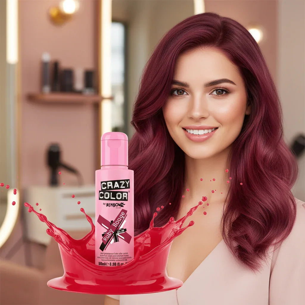 Crazy Color Ruby Rouge Semi-Permanent Hair Dye 100ml - Why Not Shop