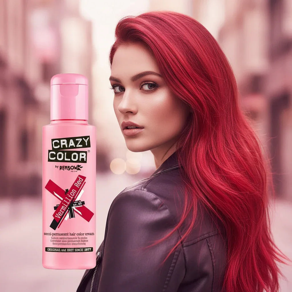 Crazy Color Vermillion Red Semi-Permanent Hair Dye 100ml - Why Not Shop