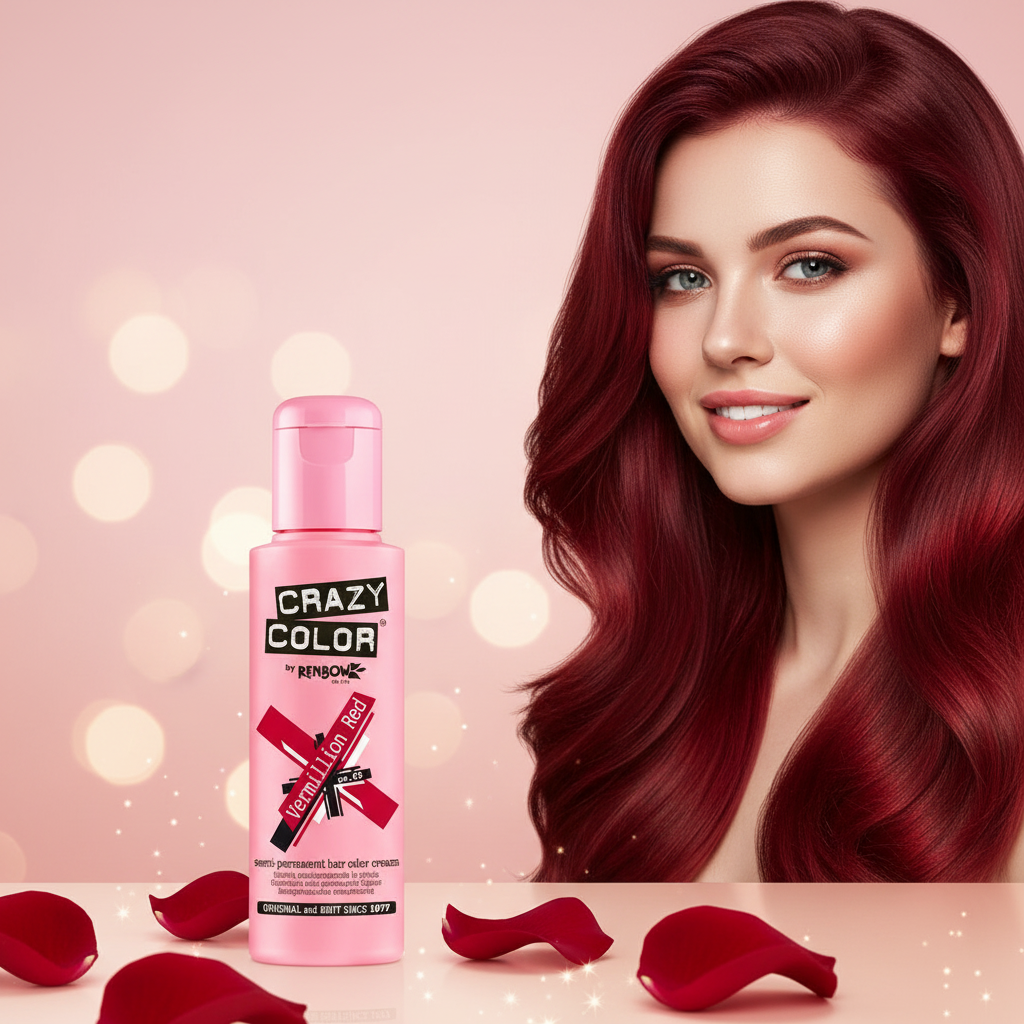 Crazy Color Semi Permanent Hair Dye - Vermillion Red Number 40 100ml | Merthyr Tydfil | Why Not Shop Online