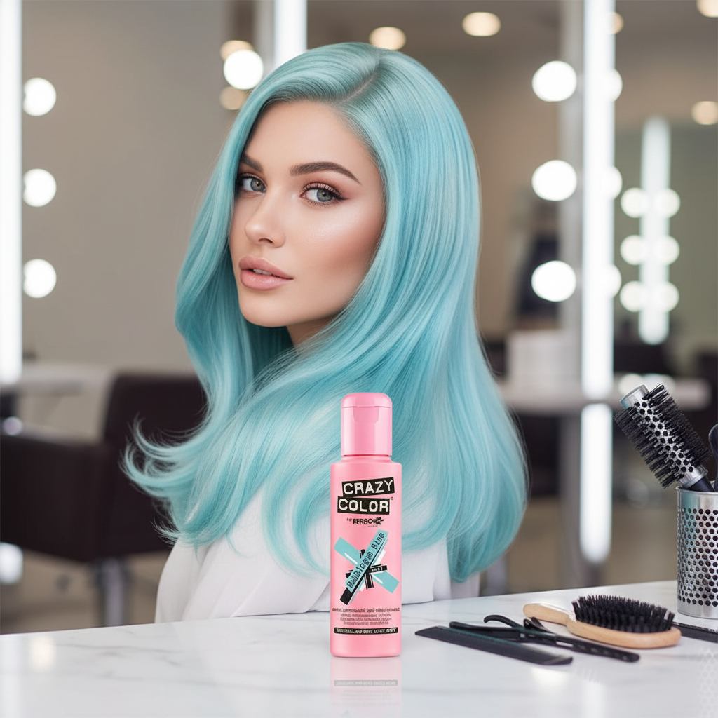 Crazy Color Semi Permanent Hair Dye Bubblegum Blue Number 63 100ml | Merthyr Tydfil | Why Not Shop Online