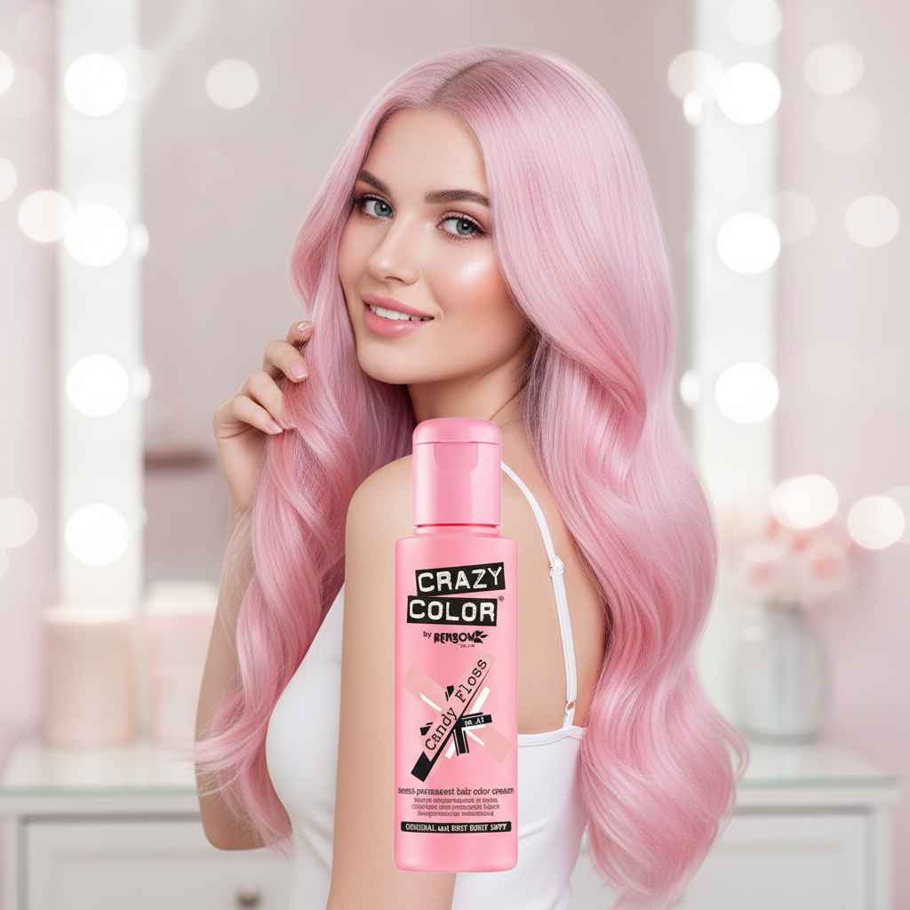 Crazy Color Semi Permanent Hair Dye Candy Floss Delicate Pink Number 65 100ml | Merthyr Tydfil | Why Not Shop Online