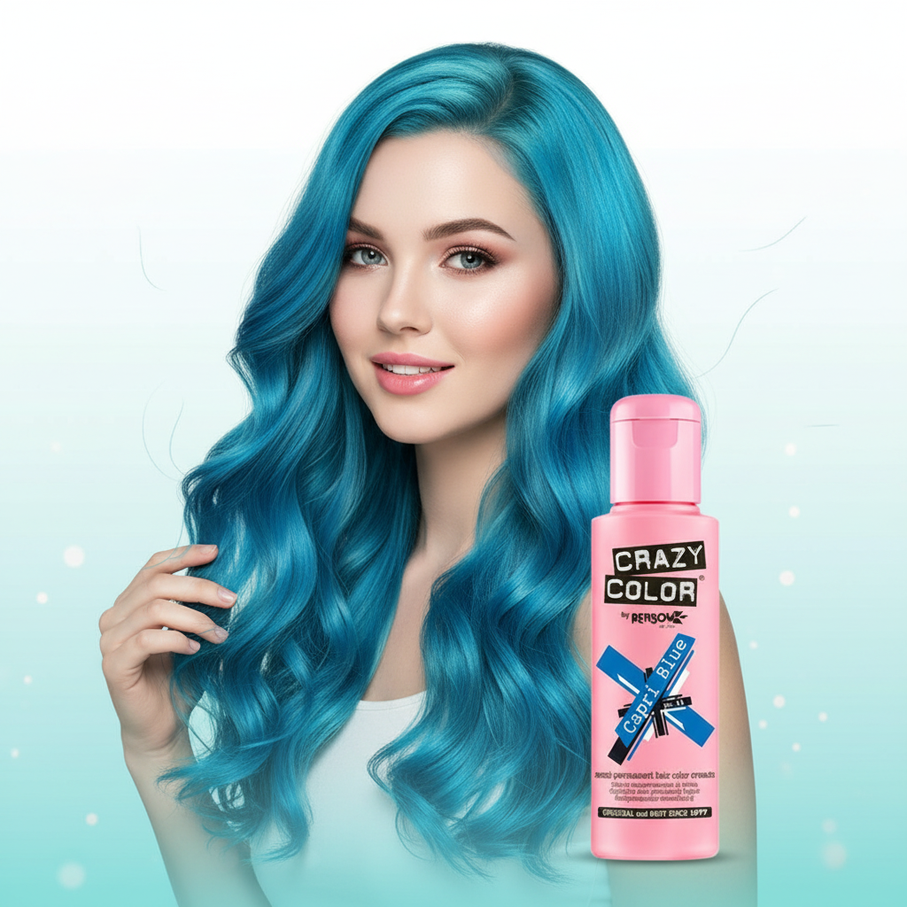 Crazy Color Semi Permanent Hair Dye Capri Blue Number 44 100ml | Merthyr Tydfil | Why Not Shop Online