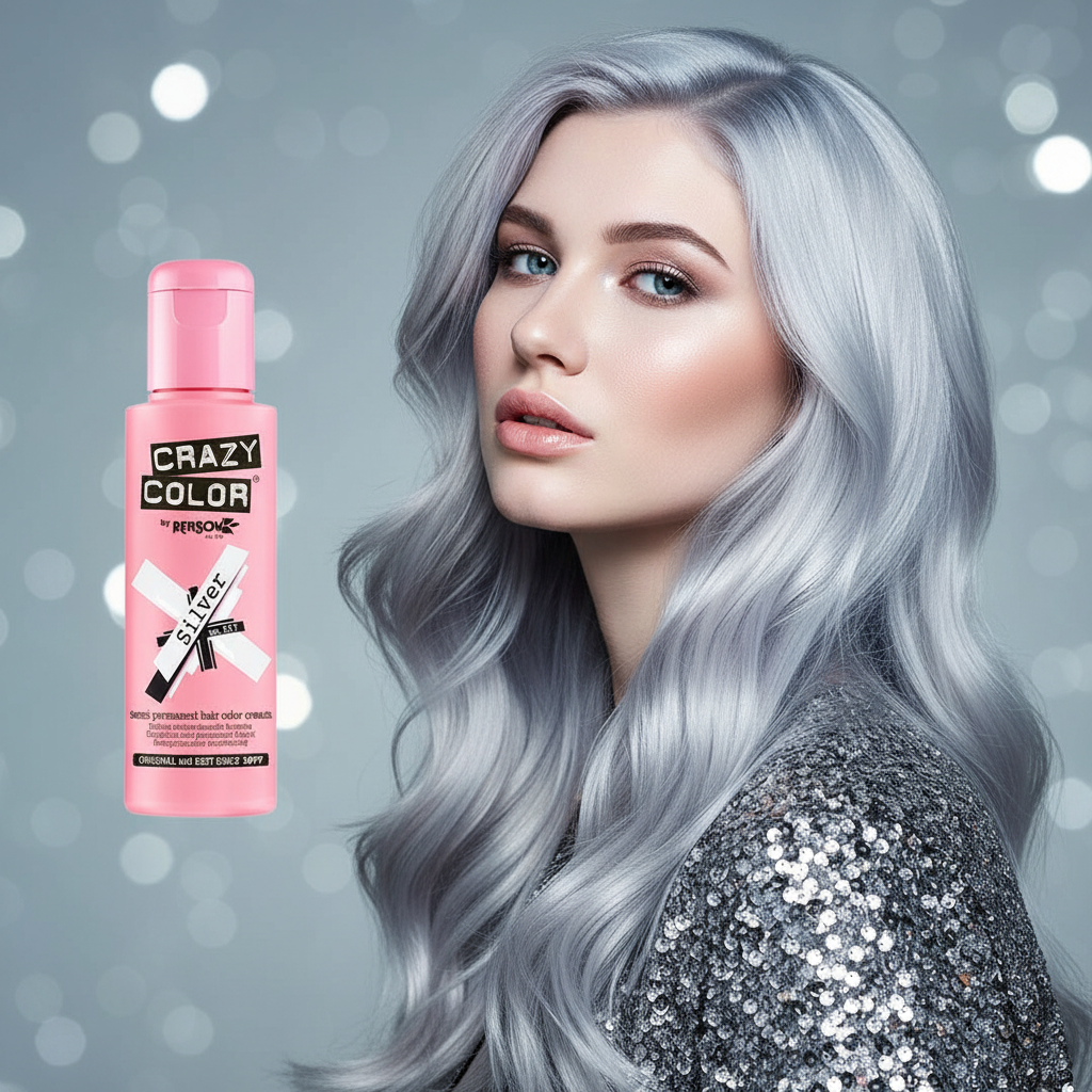 Crazy Color Semi Permanent Hair Dye Silver Number 027 100ml | Merthyr Tydfil | Why Not Shop Online