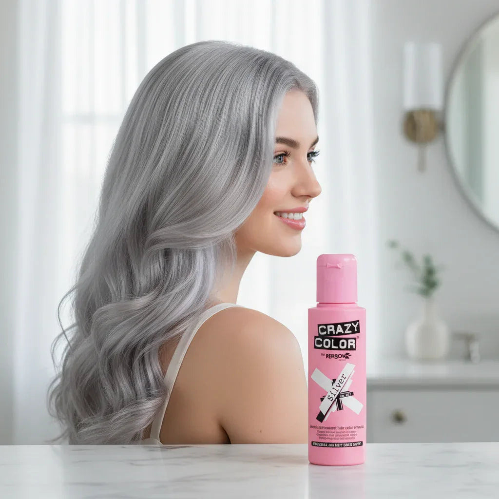 Crazy Color Silver Semi-Permanent Hair Dye 100ml - Why Not Shop