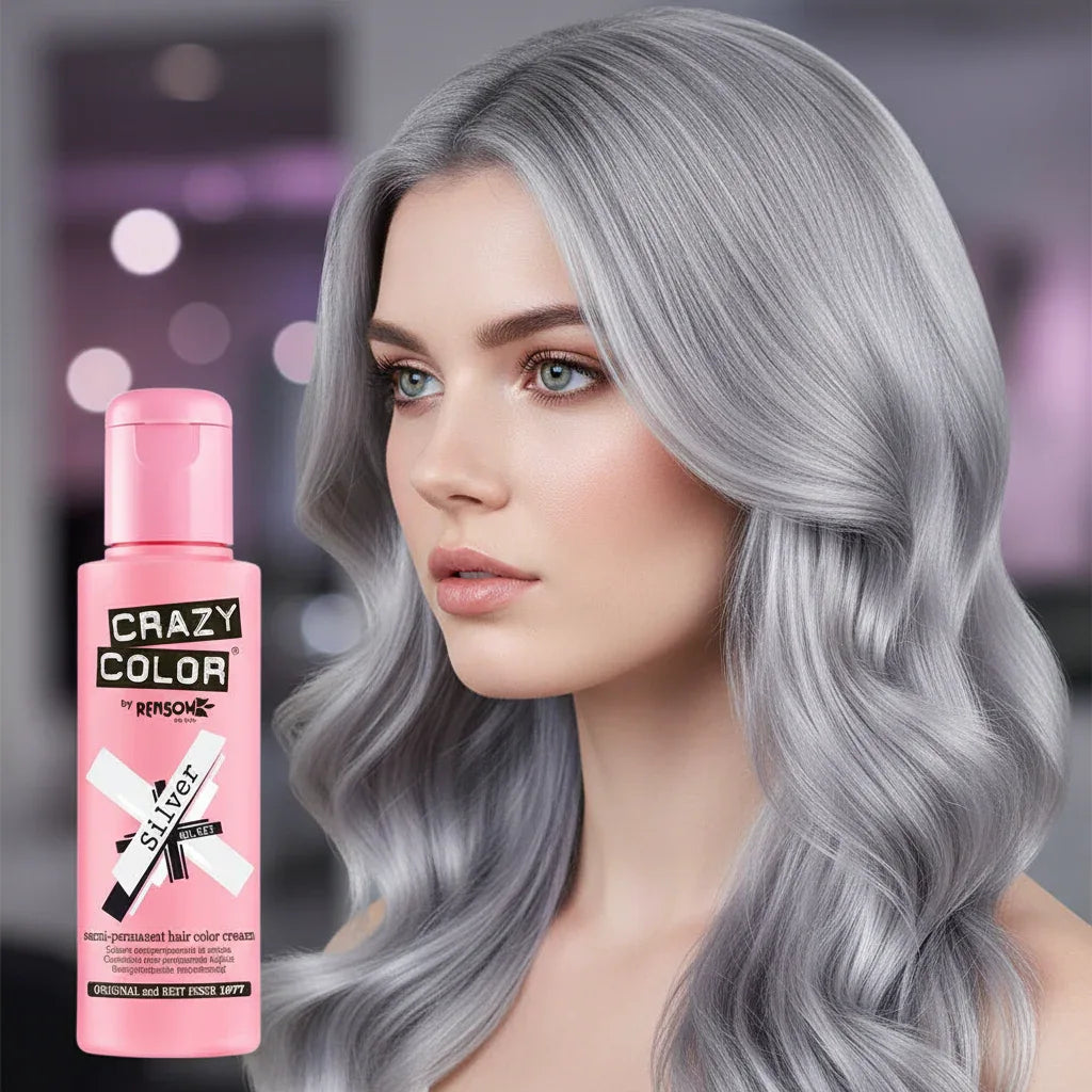 Crazy Color Silver Semi-Permanent Hair Dye 100ml - Why Not Shop