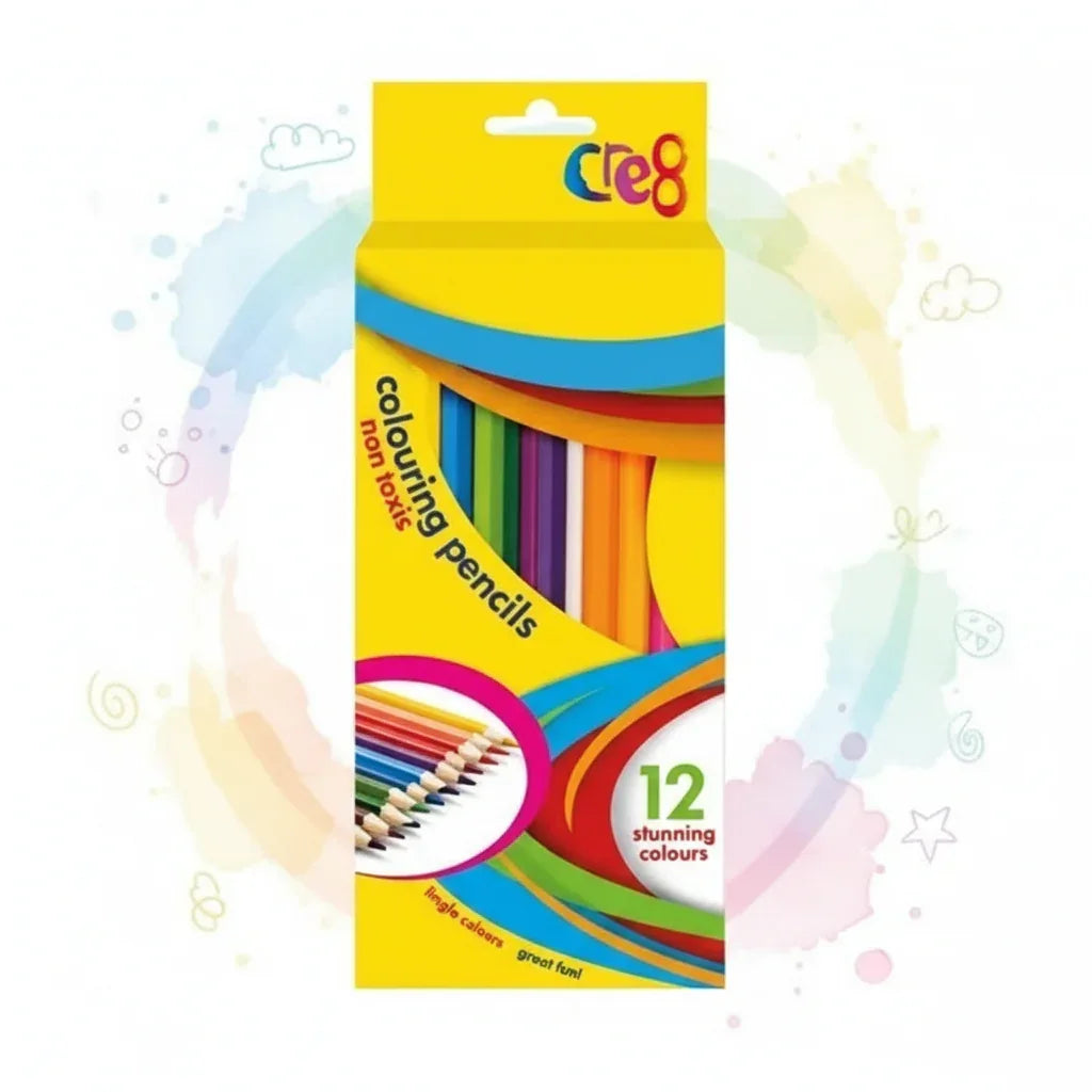 Cre8 Colouring Pencils Assorted Colours 12 Pack - Why Not Shop
