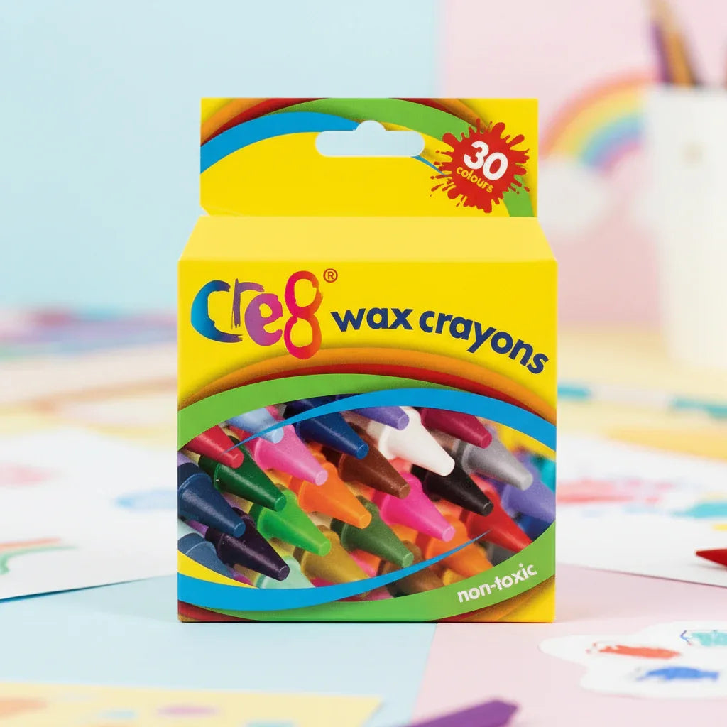 Cre8 Wax Crayons - Assorted Colours Pack of 30 - Why Not Shop