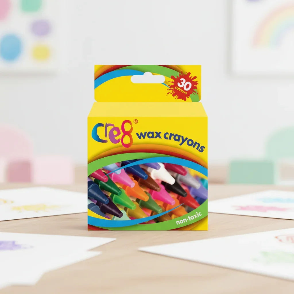 Cre8 Wax Crayons - Assorted Colours Pack of 30 - Why Not Shop