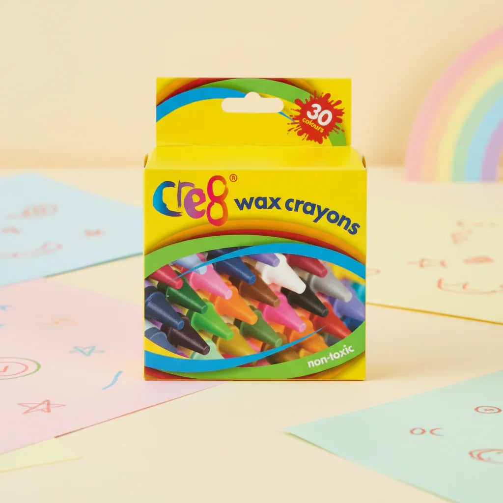 Cre8 Wax Crayons - Assorted Colours Pack of 30 - Why Not Shop