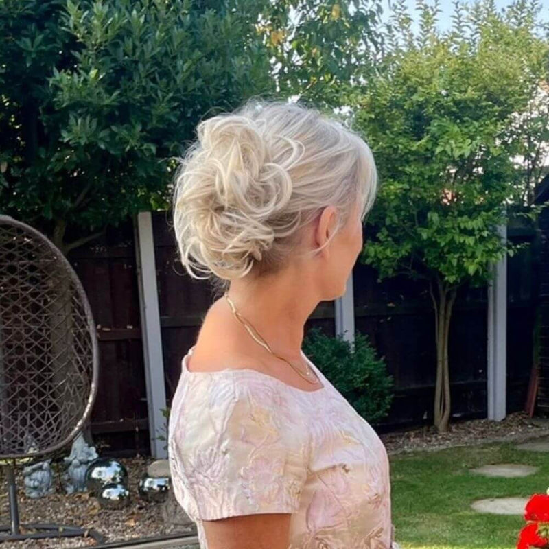 Heat Resistant Curly Messy Hair Bun Soft Warm Blonde - 101 New Love
