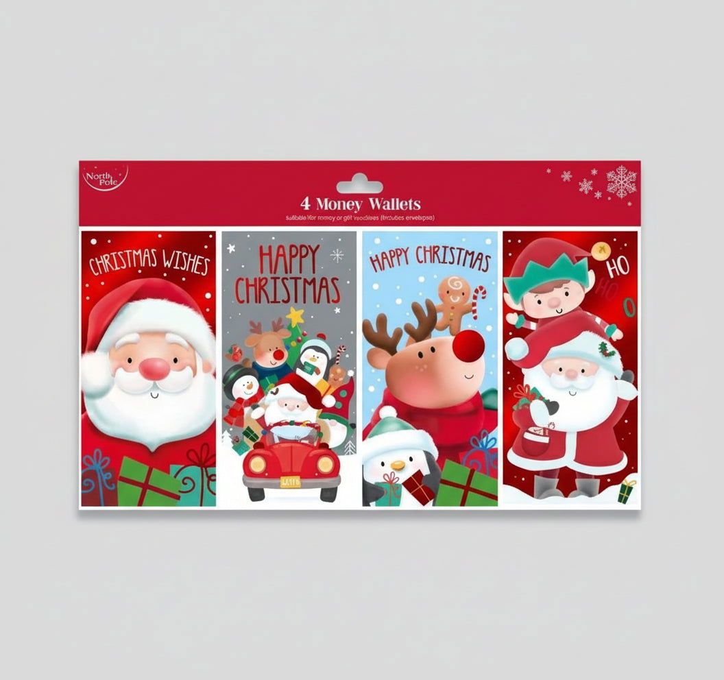Cute Christmas Money Wallets Pack of 4 | Merthyr Tydfil | Why Not Shop Online