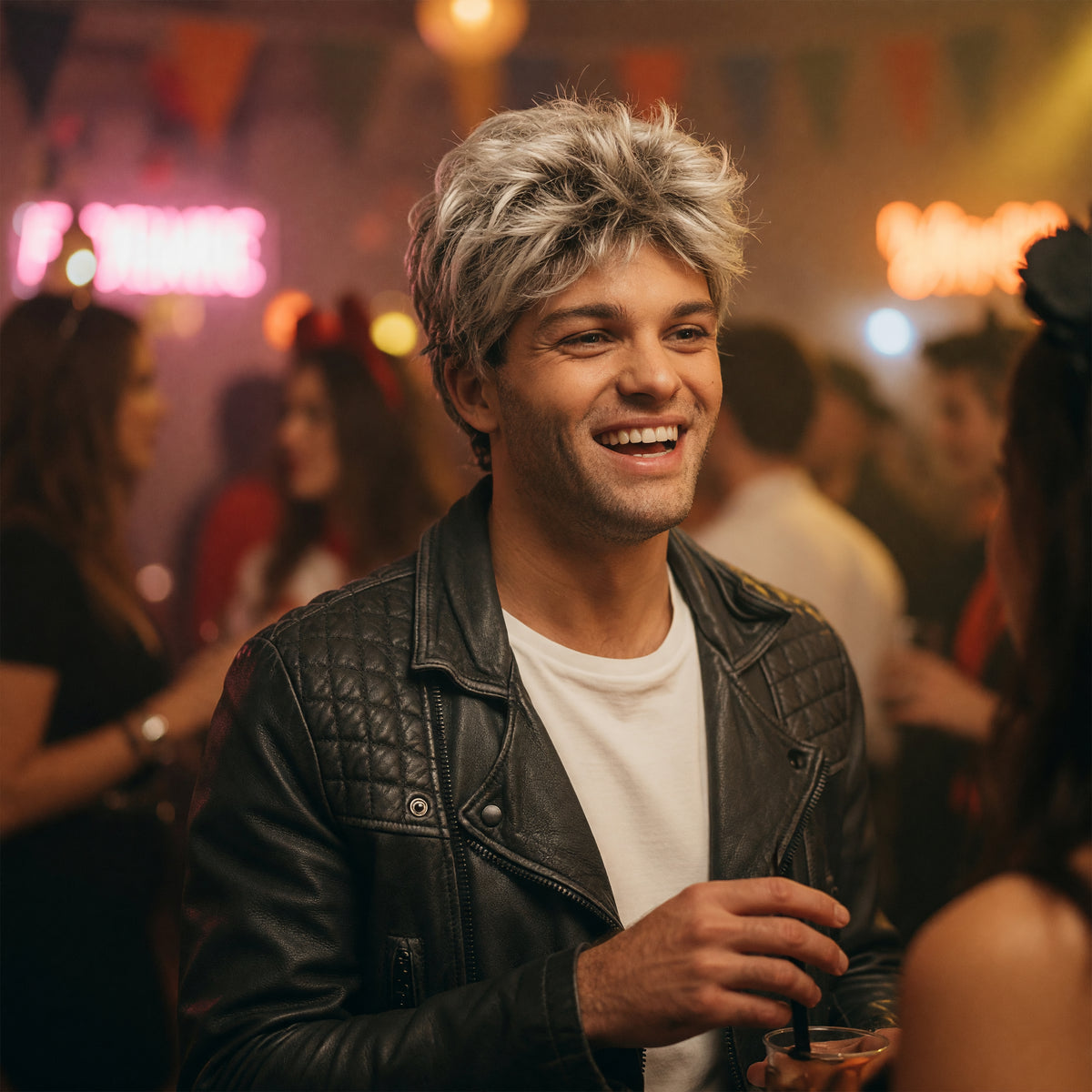 George Michael 1980s Silver Wig – product image 6