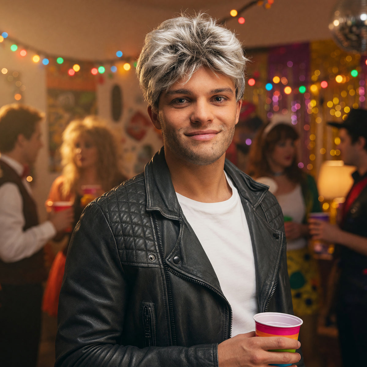 George Michael 1980s Silver Wig – product image 7
