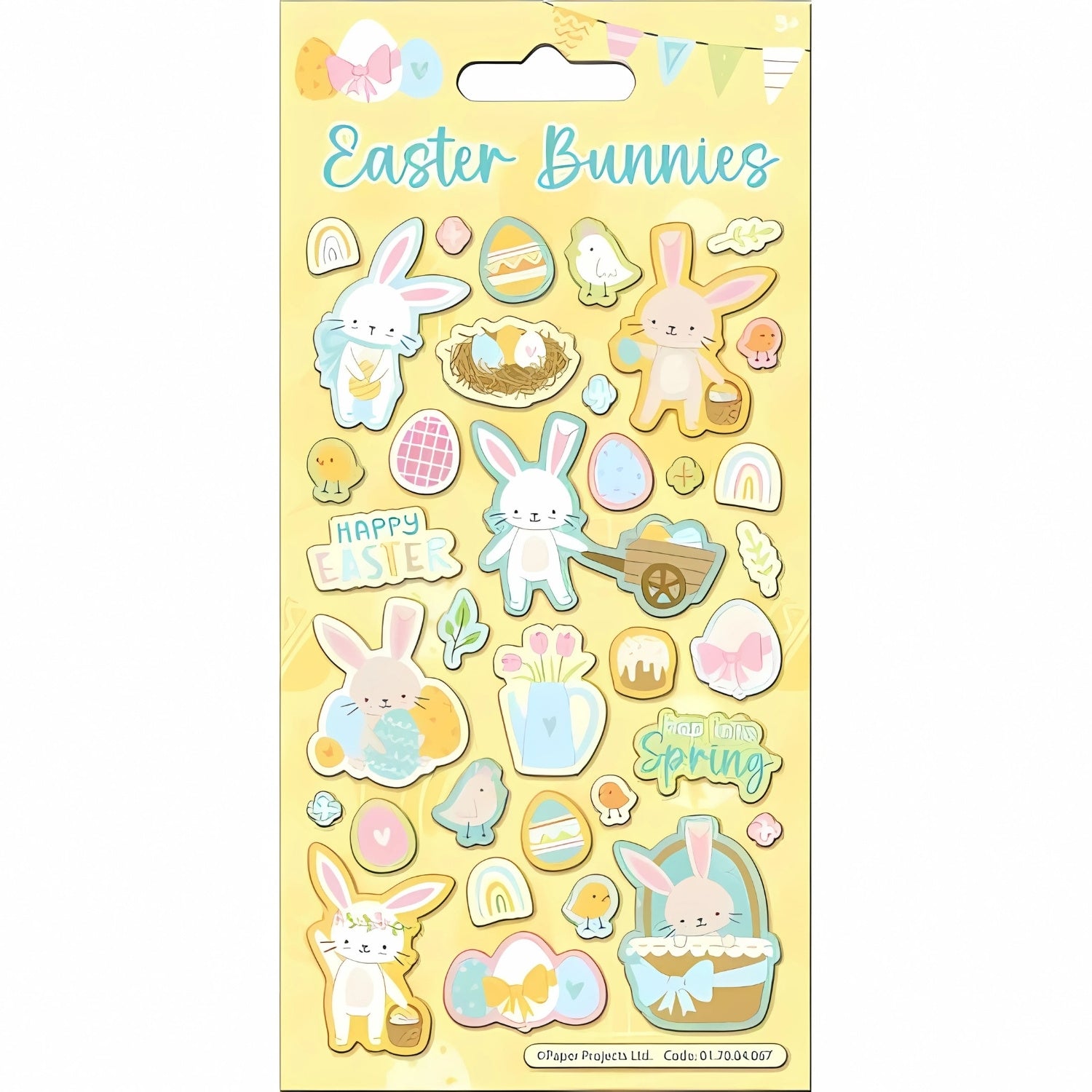 Easter Bunnies Sparkle Stickers 95mm X 195mm | Merthyr Tydfil | Why Not Shop Online