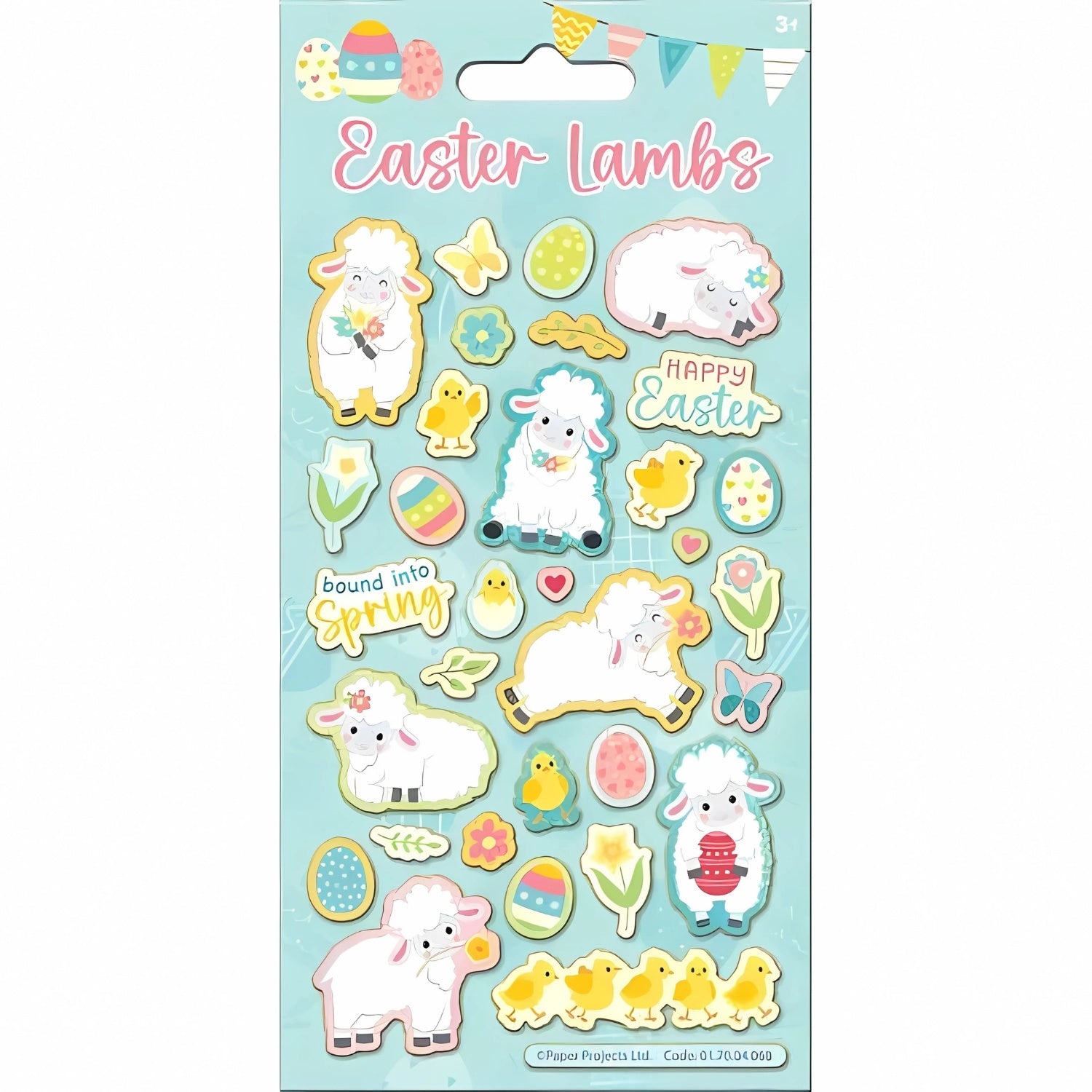 Easter Lambs Sparkle Stickers 95mm x 195mm | Merthyr Tydfil | Why Not Shop Online