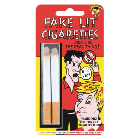 Fake Smoking Joke Lit Cigarettes Pack of 2
