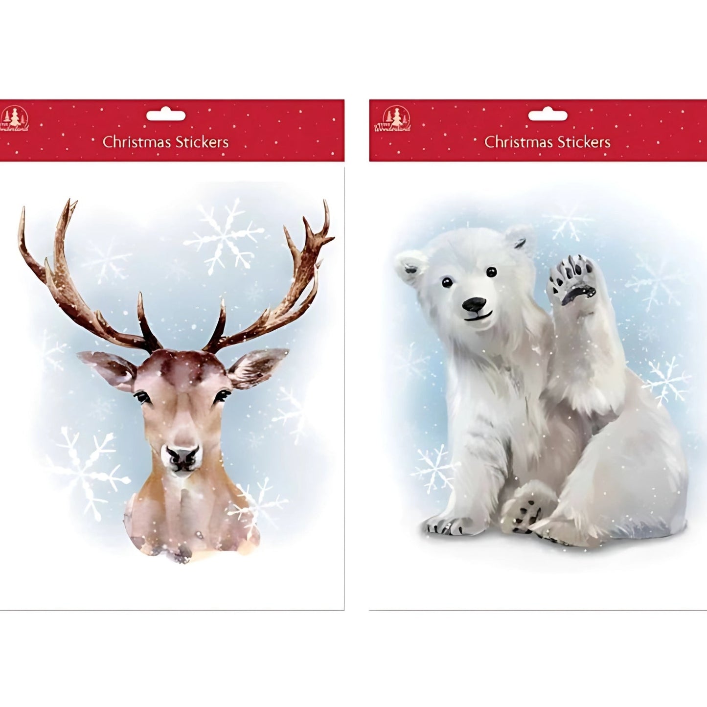 Festive Reindeer & Polar Bear Christmas Window Clings | Merthyr Tydfil | Why Not Shop Online