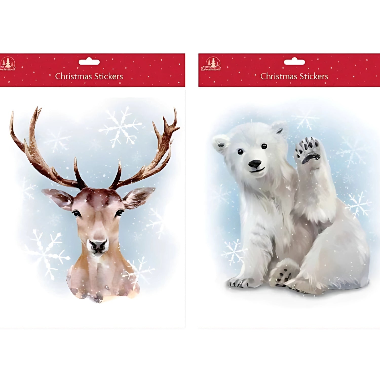 Festive Reindeer & Polar Bear Christmas Window Clings | Merthyr Tydfil | Why Not Shop Online