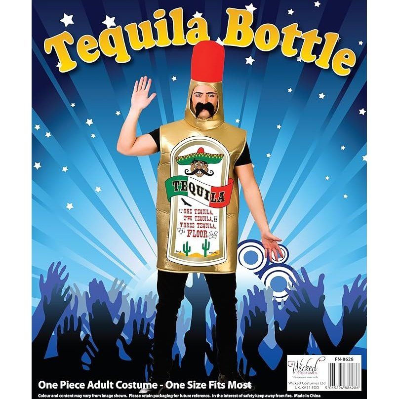 Funny Tequila Bottle Adults Fancy Dress Costume One Size | Why Not Shop