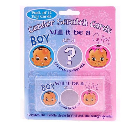 Gender Reveal Scratch Cards For Boys Pack of 12 Ideal For Baby Shower Games | Why Not Shop