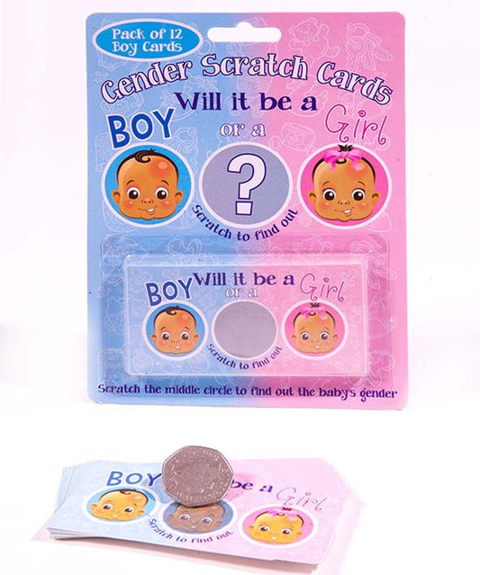 Gender Reveal Scratch Cards For Boys Pack of 12 Ideal For Baby Shower Games | Why Not Shop