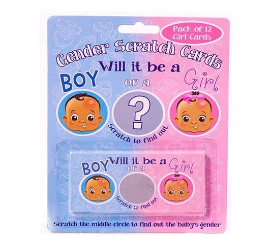 Gender Reveal Scratch Cards For Girls Pack of 12 Ideal For Baby Shower Games | Why Not Shop