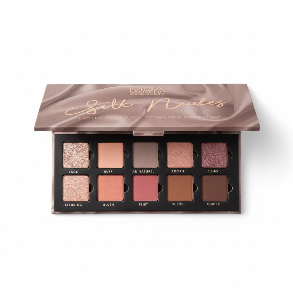 MUA Silk Nudes 10 Piece Eyeshadow Palette