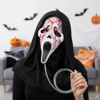 Screaming Ghost Face Mask with Shroud And Blood Pump - Why Not Shop