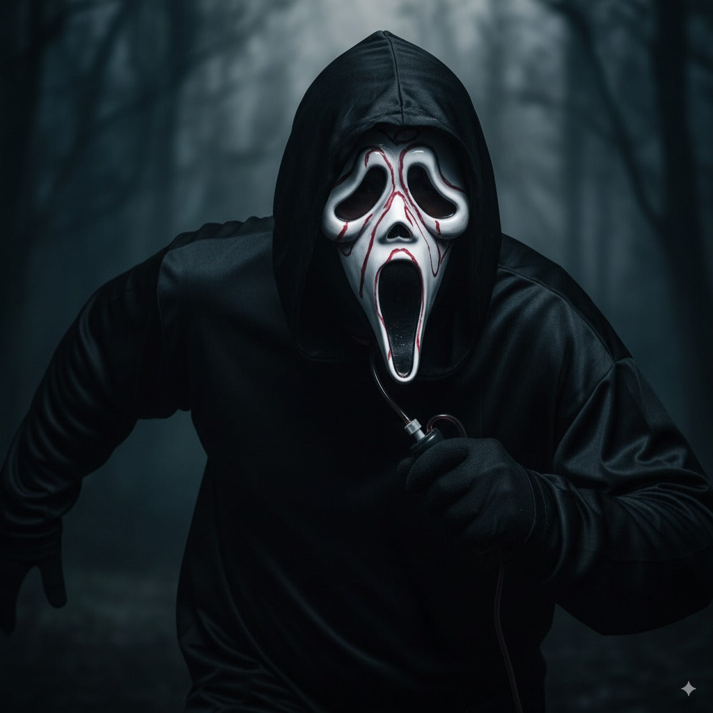 Screaming Ghost Face Mask with Shroud And Blood Pump | Merthyr Tydfil | Why Not Shop Online