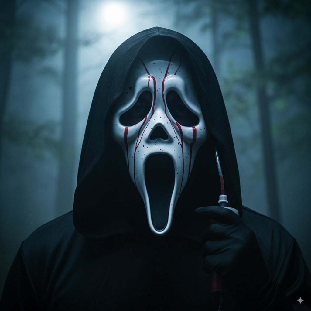 Screaming Ghost Face Mask with Shroud And Blood Pump | Merthyr Tydfil | Why Not Shop Online