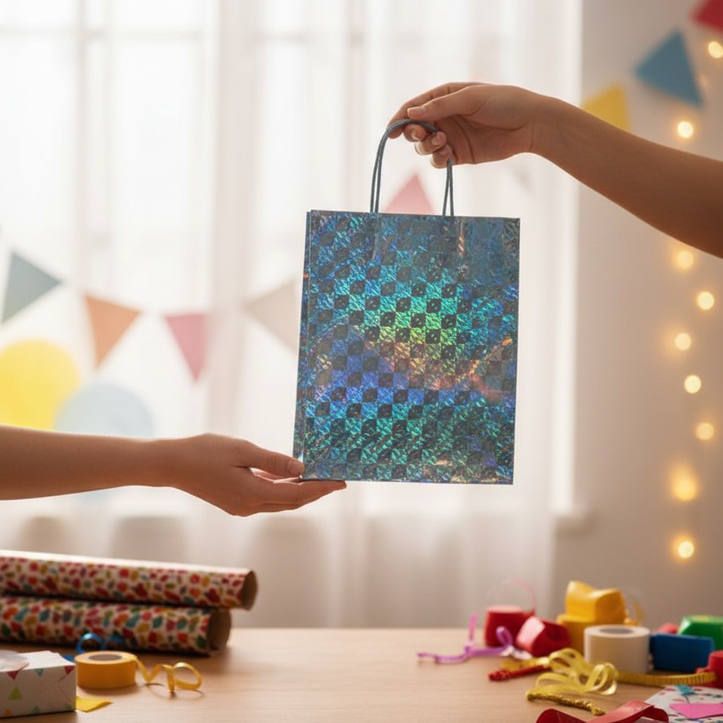 Giftbags Small Portrait Holographic Assorted | Merthyr Tydfil | Why Not Shop Online