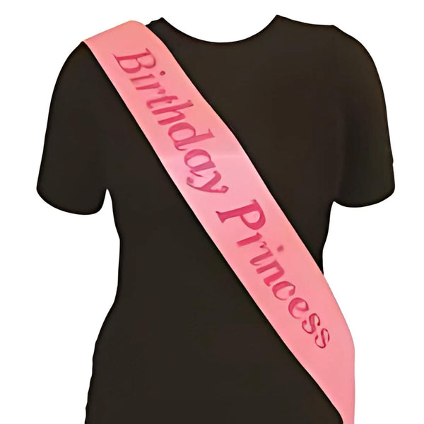 Girls Pink Birthday Sash "Birthday Princess"