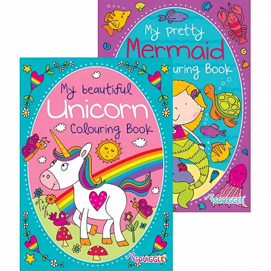 Girls Colouring Books Unicorn/Mermaid | Why Not Shop