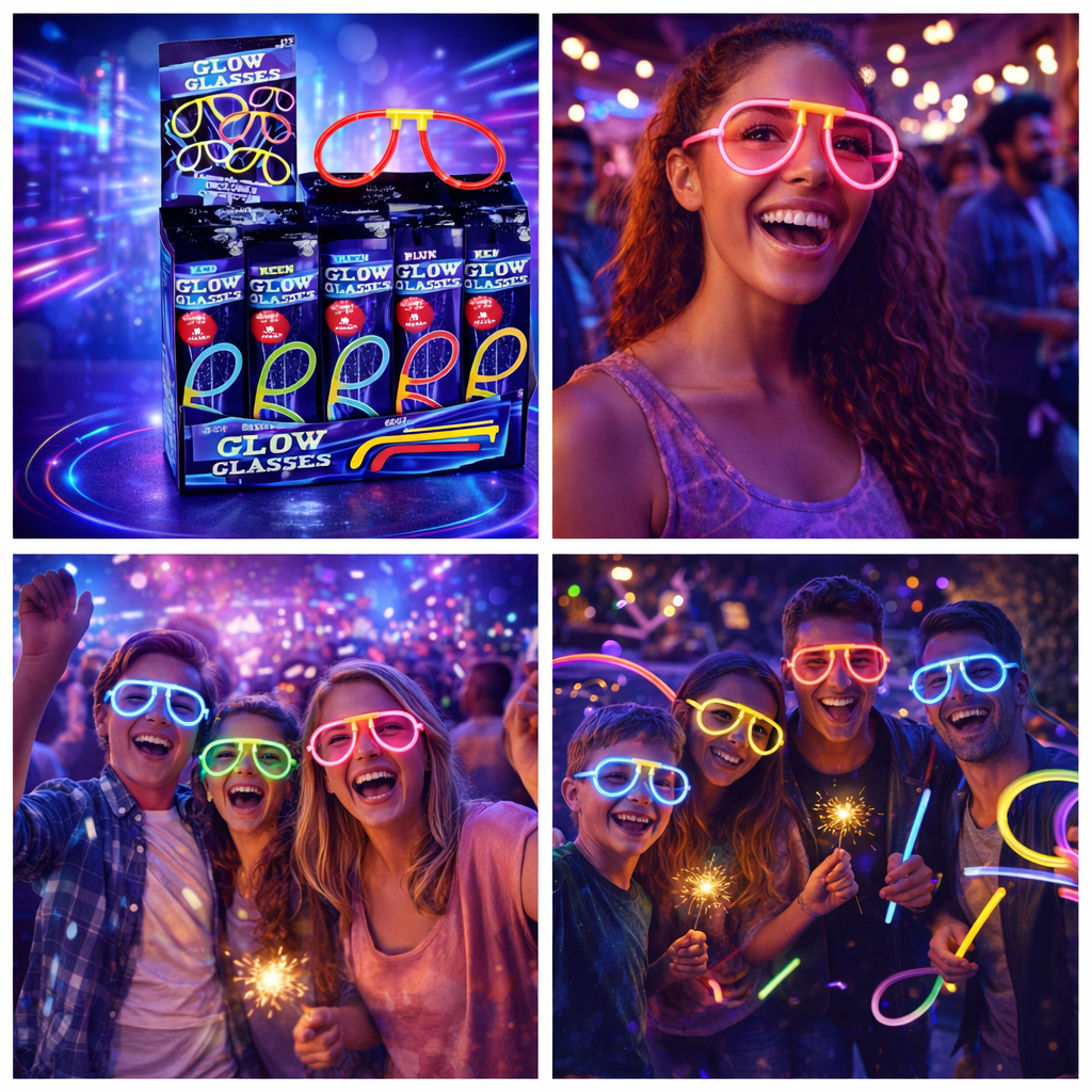 Neon Glow Glasses Assorted Colours Single