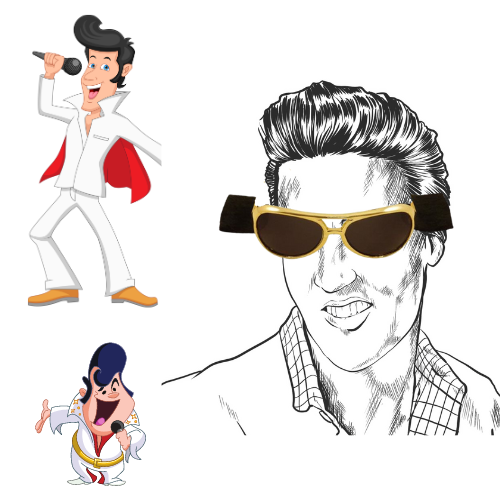 Gold Elvis Presley Glasses With Black Sideburns - Look Like The King! | Merthyr Tydfil | Why Not Shop Online