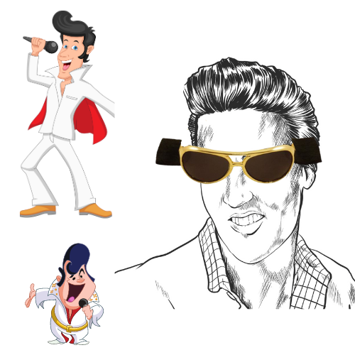 Gold Elvis Presley Glasses With Black Sideburns - Look Like The King! | Why Not Shop