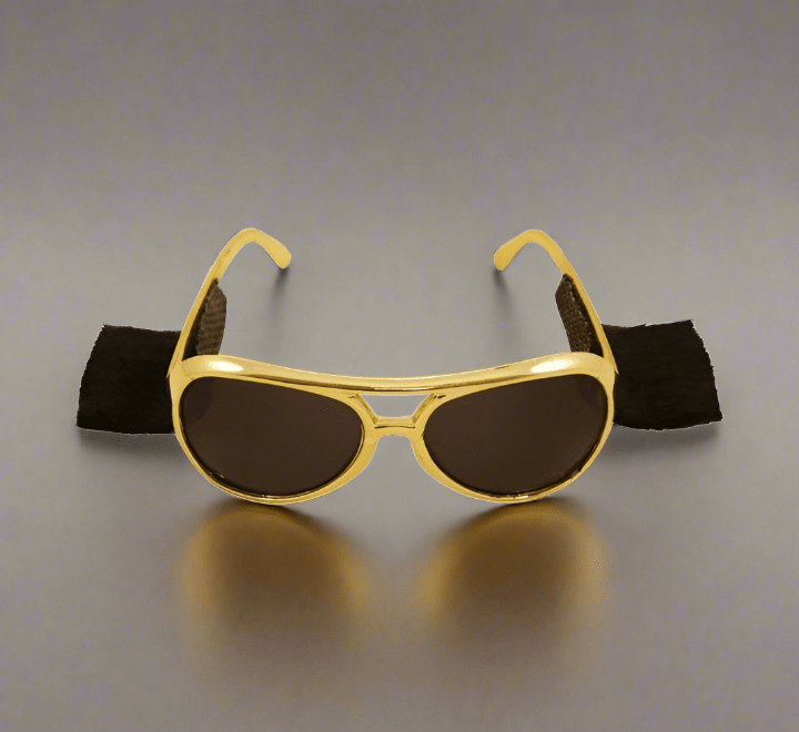 Gold Elvis Presley Glasses With Black Sideburns - Look Like The King! | Why Not Shop