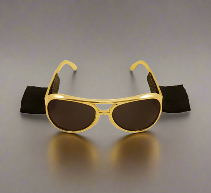 Gold Elvis Presley Glasses With Black Sideburns - Look Like The King! | Why Not Shop