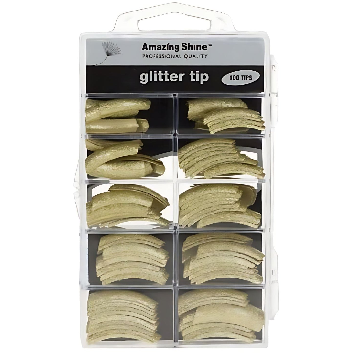 Gold Glitter Nail Tips Pack of 100 by Amazing Shine | Why Not Shop