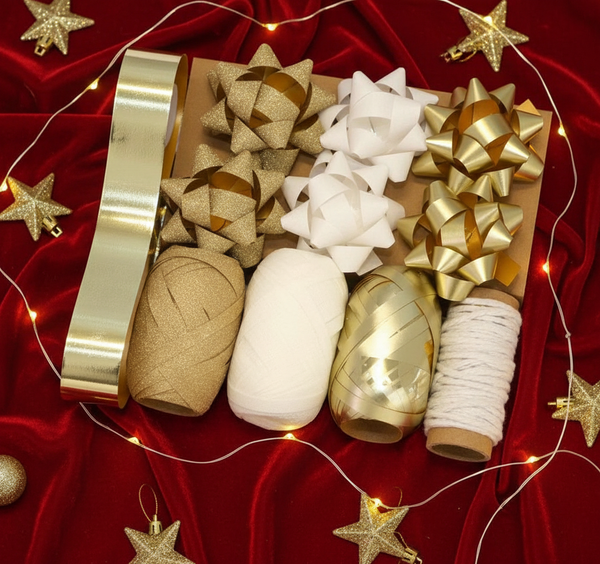 Gold Bow And Ribbon Set | Merthyr Tydfil | Why Not Shop Online