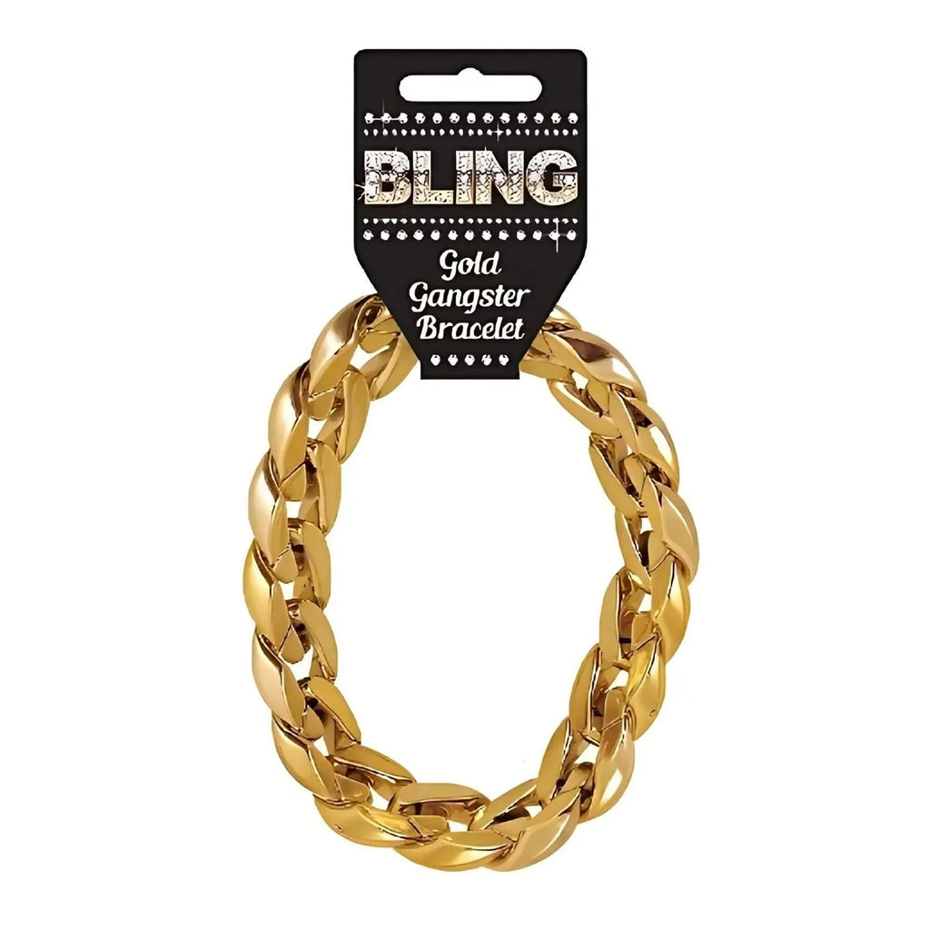 Gold Gangster Fancy Dress Bracelets 31 Cm - Why Not Shop