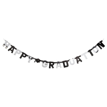 Happy Graduation Letter Banner Black & Silver | Merthyr Tydfil | Why Not Shop Online