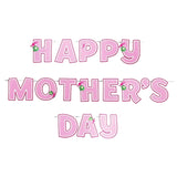 Happy Mother's Day Card Banners 180cm - Pink And White | Why Not Shop