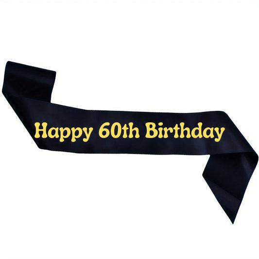 Black And Gold 60th Birthday Sash | Merthyr Tydfil | Why Not Shop Online