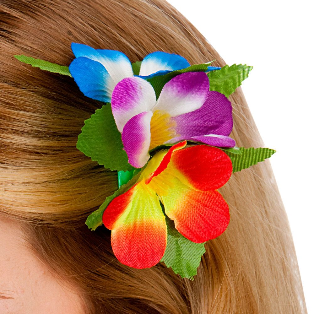 Hawaiian Flower Hair Clip Multi-Coloured | Why Not Shop