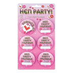 Hen Night Party Bachelorette Badges Pack Of 6 - Why Not Shop