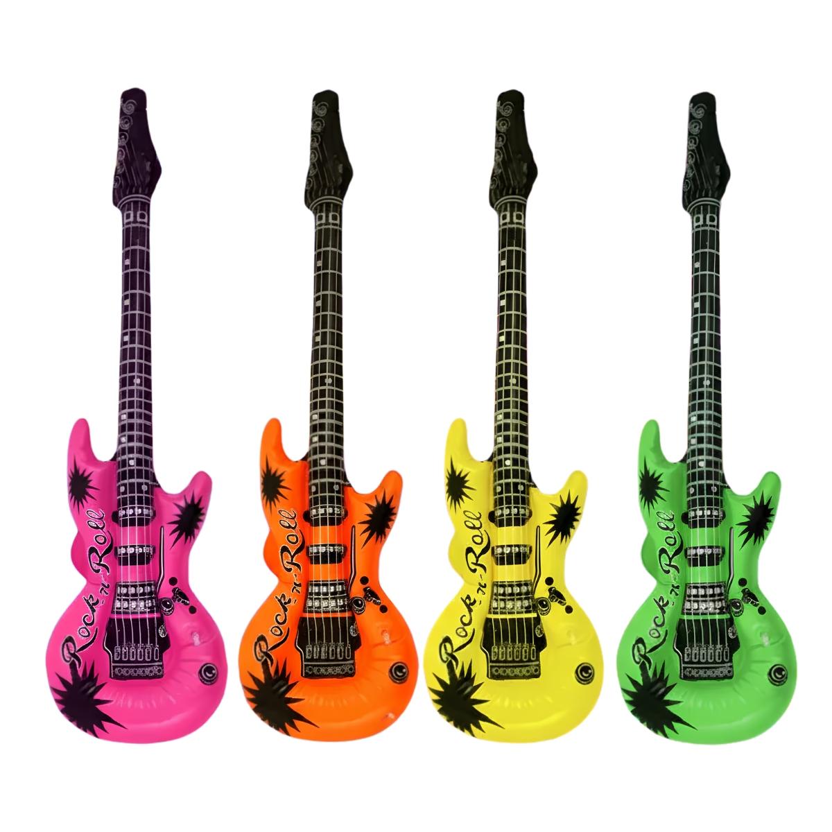 Henbrandt Neon Inflatable Guitars - Assorted Party Colors