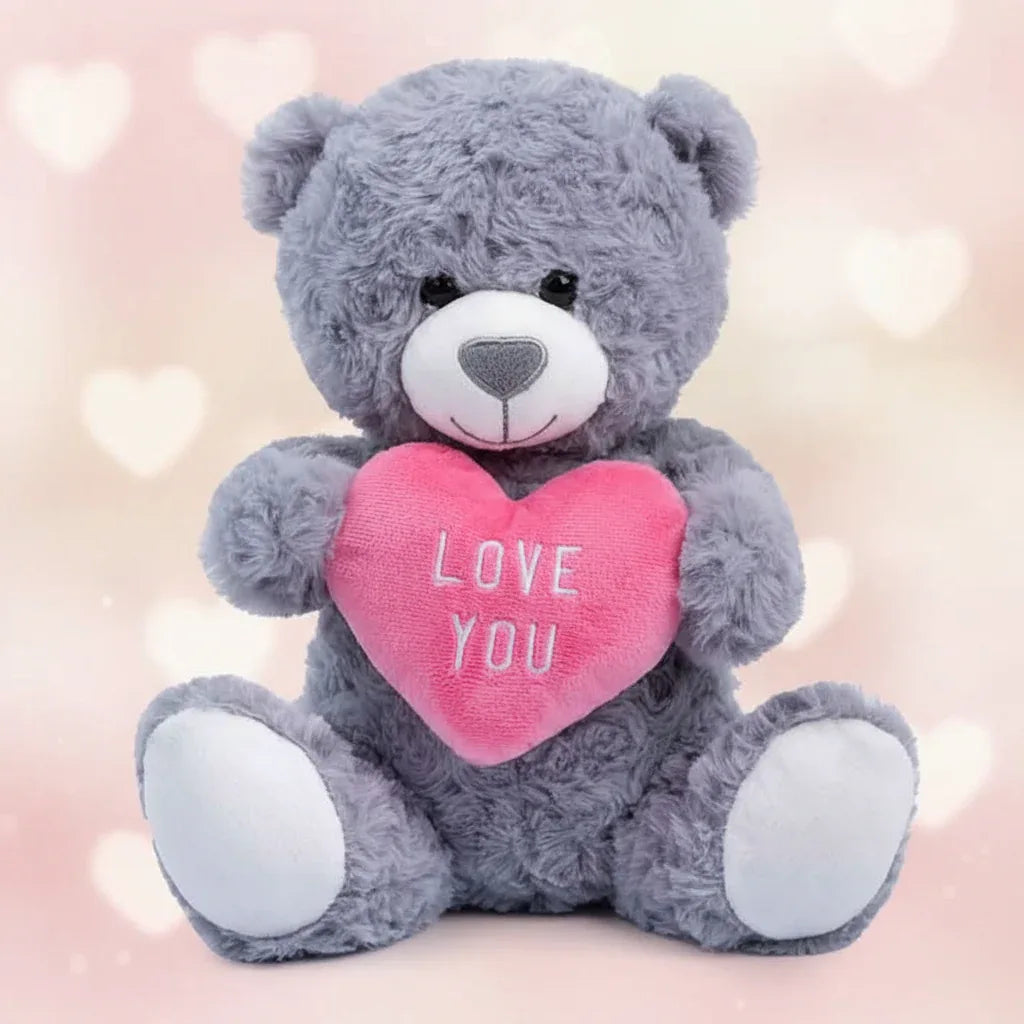 I Love You Heart Grey Bear 25cm - Why Not Shop